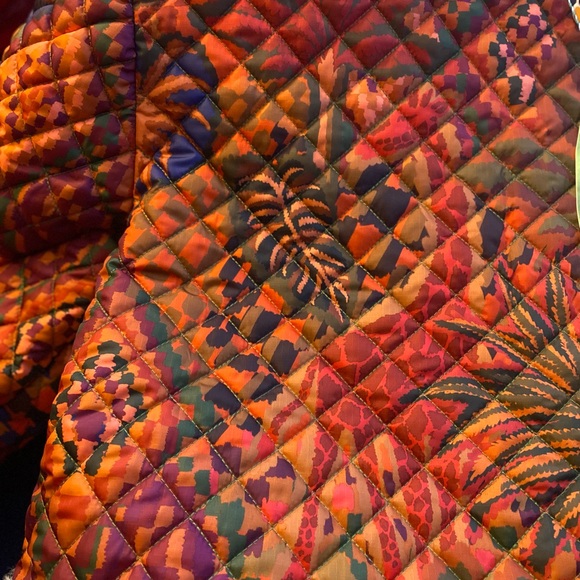 NWT Farm Rio Patchwork Midi Puffer Jacket Parrot Size Small - Picture 10 of 12